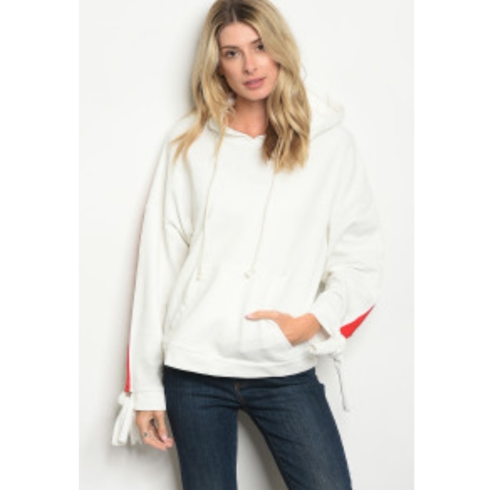 5 star rated! Winter White&Red Hoodie - Picture 2 of 4